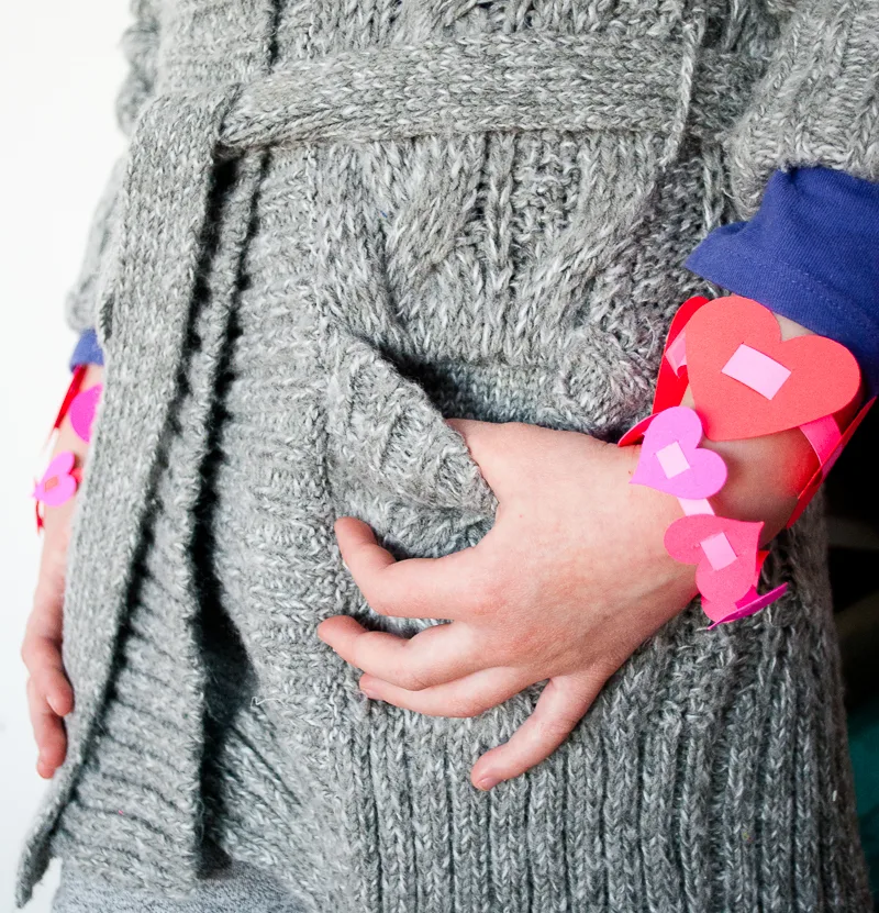 Valentine's Day Paper Heart Bracelets for Kids - easy Valentine's Day craft activity for kids