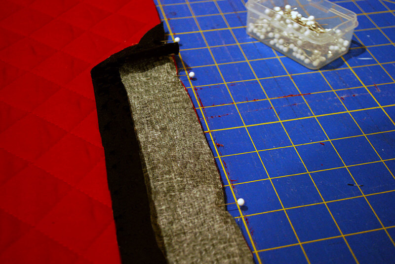 Sewing binding on a DIY dog blanket