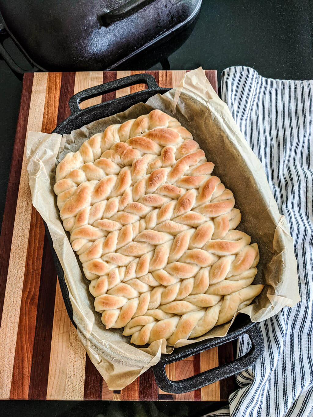 Handmade pull-apart breadsticks in the Challenger Bread Pan