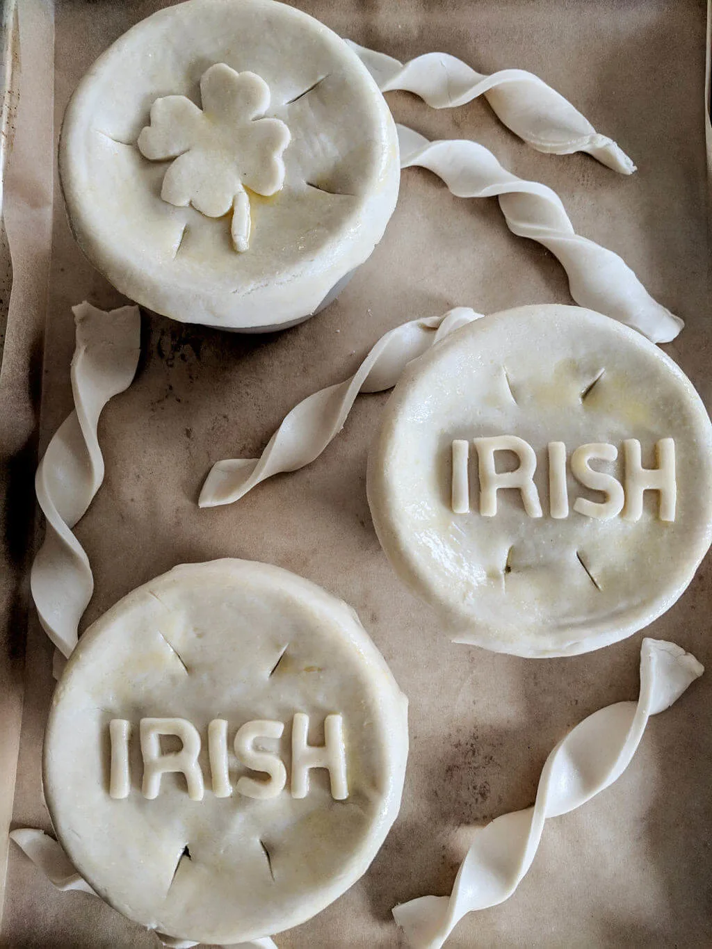 Pot pies for St. Patrick's Day