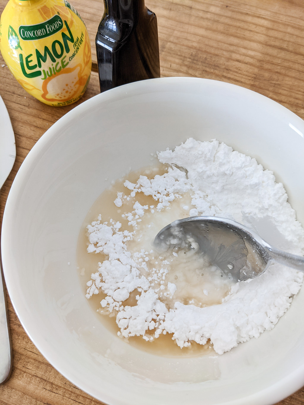 Making icing for a King Cake