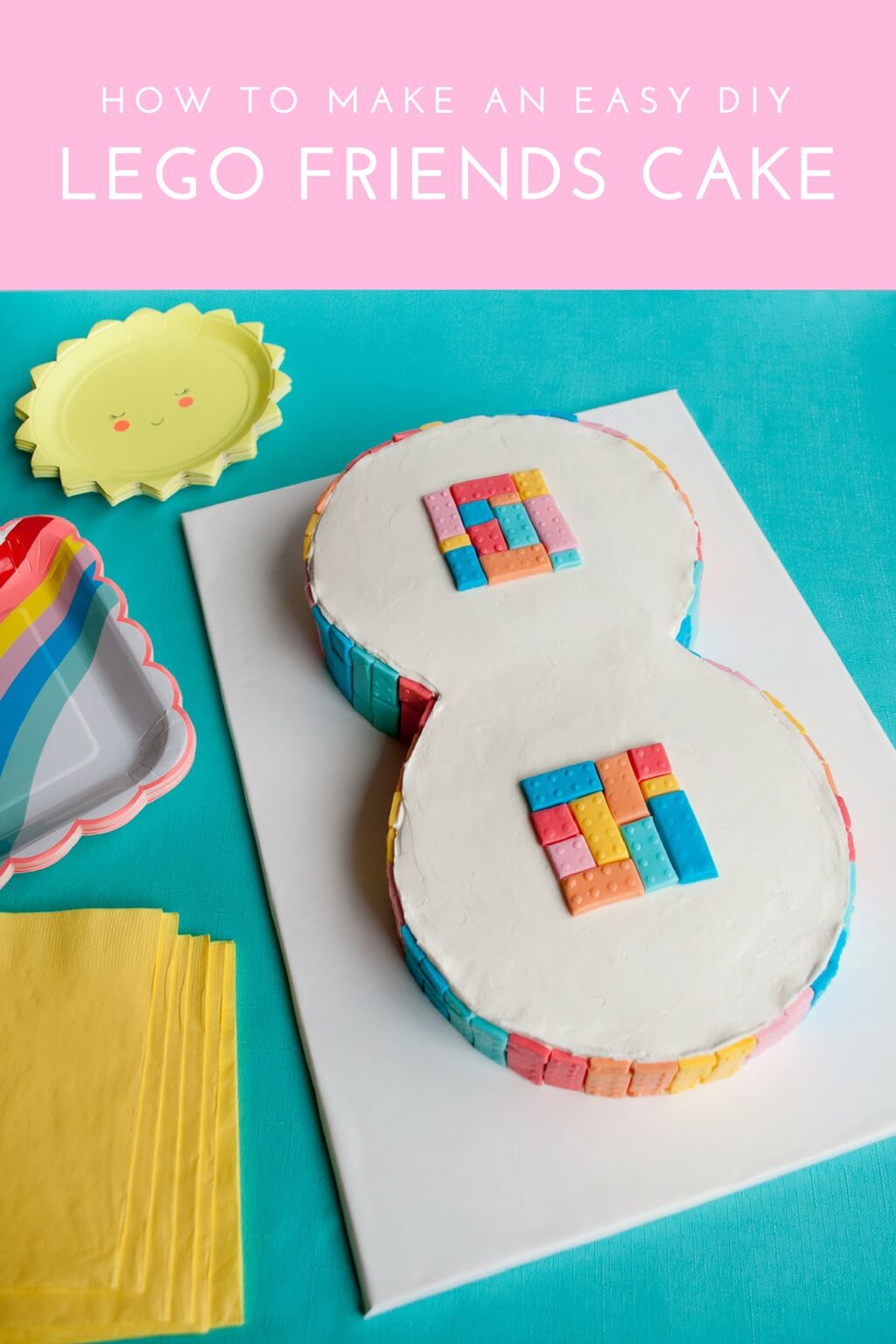 Easy LEGO Friends birthday cake for girls