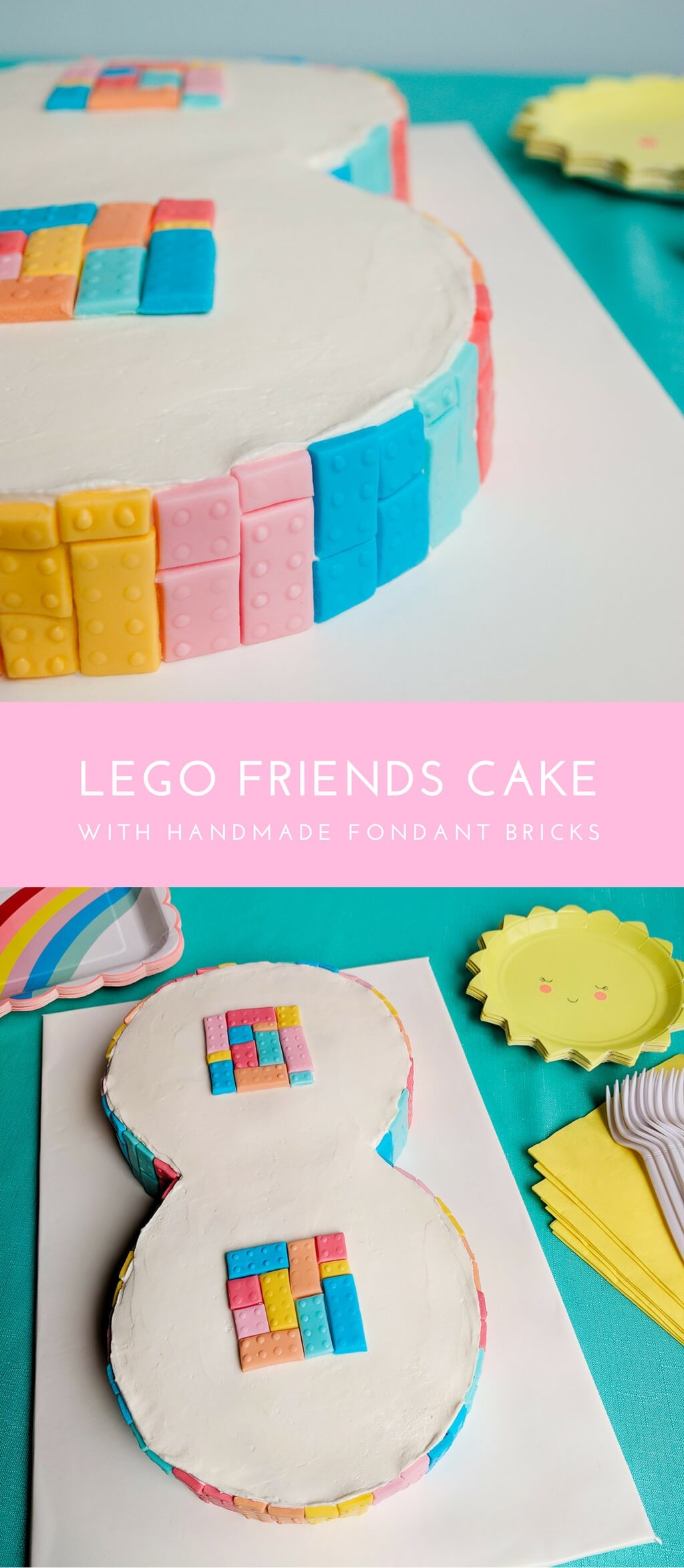 Easy LEGO Friends birthday cake for girls