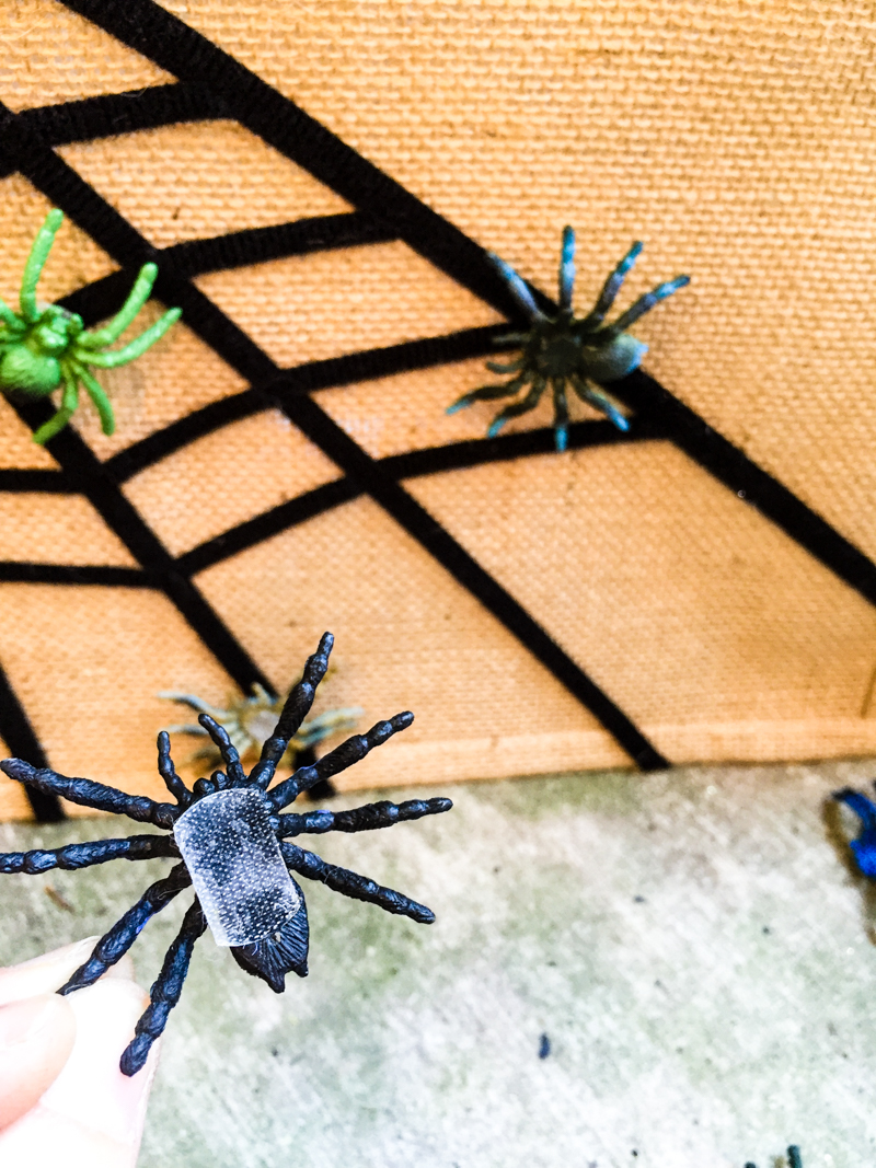 Easy No-Sew Sticky Spiderweb DIY Halloween Treat Bag for Kids