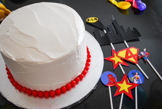 Easy Super Hero Birthday Cake With Printable Cake Toppers