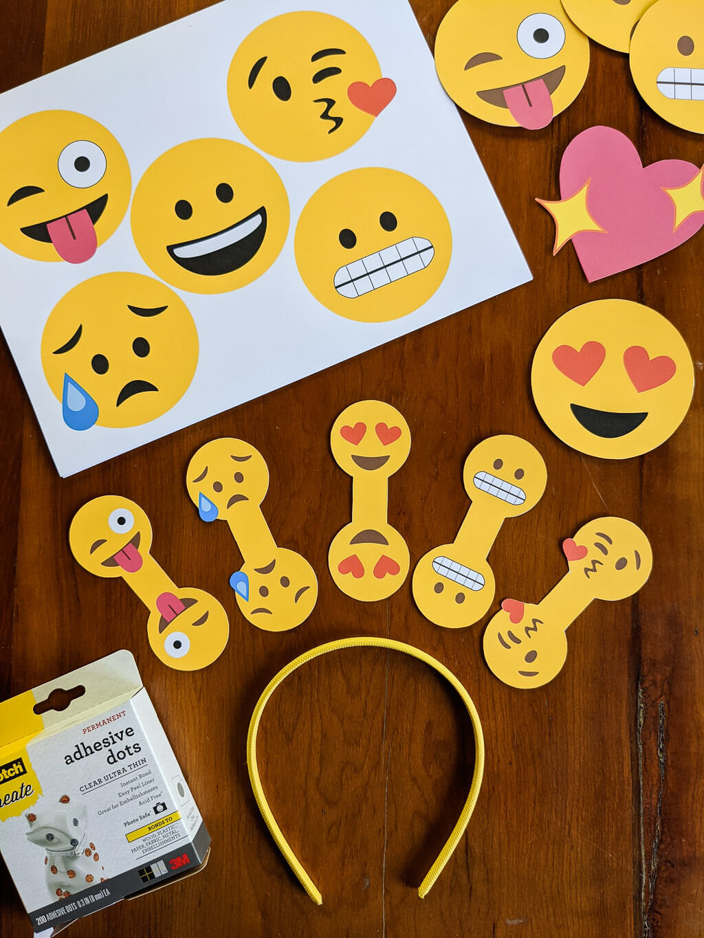 Easy DIY Emoji Halloween Costume DIY Idea with printable emoji headband