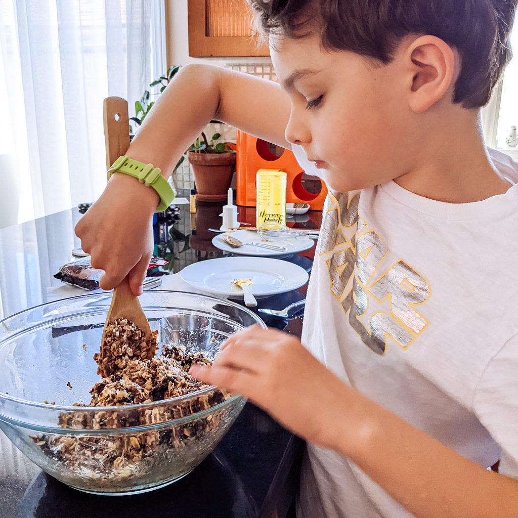 Liam making energy balls. Copyright Merriment Design Co. Do not use without written permission.