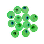 Glow-in-the-dark bouncy ball eyeballs