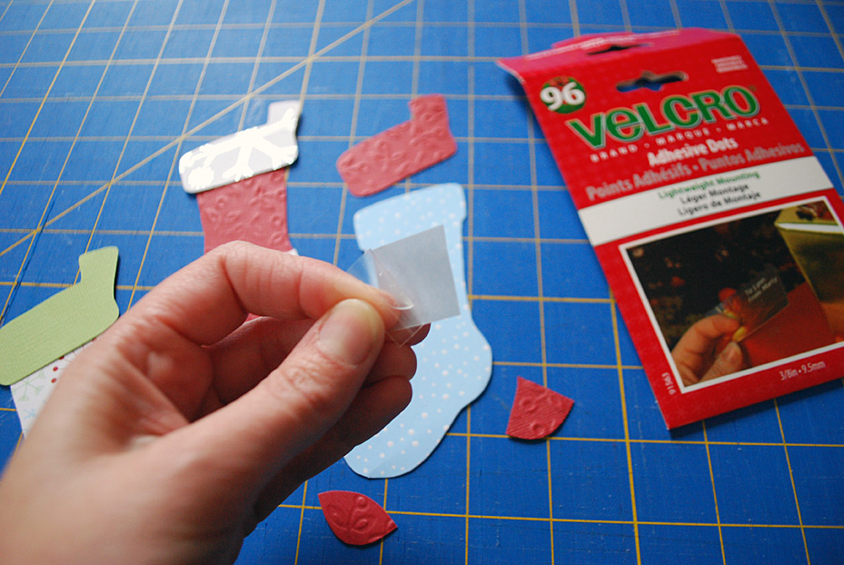 Stockings decoration on food storage container lids for pot lucks and cookie exchanges