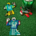 DIY football coasters for a Super Bowl party