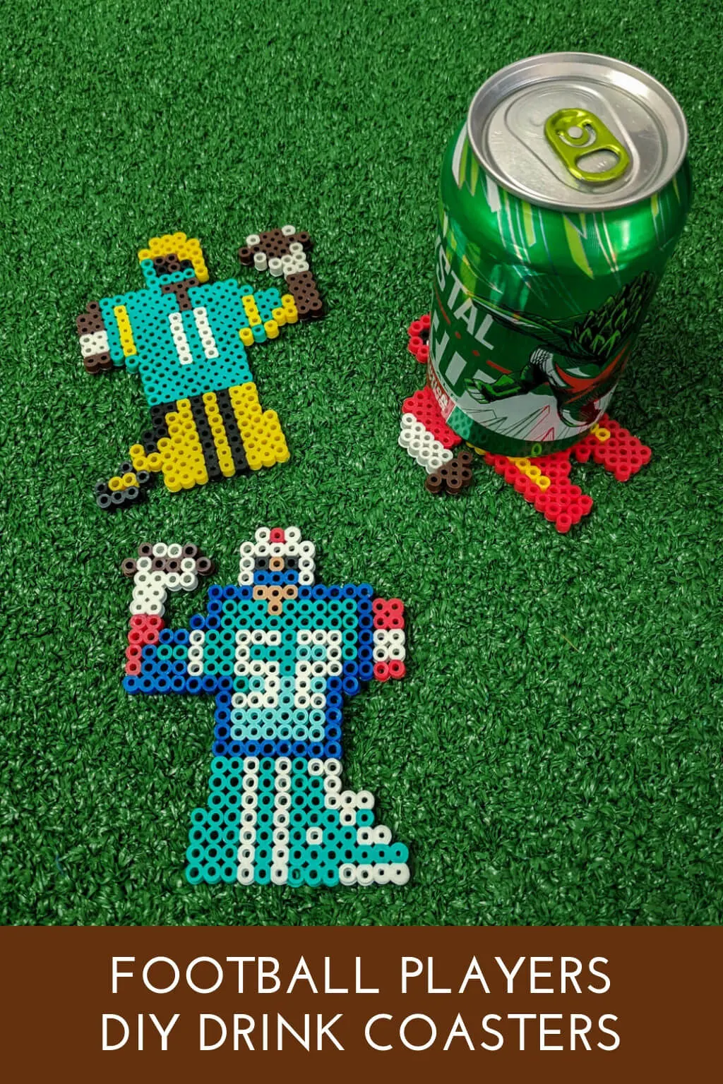 DIY football coasters for a Super Bowl party