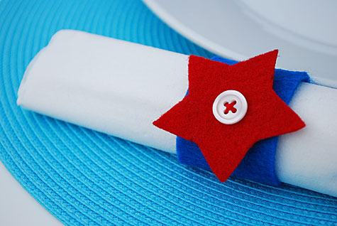 Fourth of July felt and button star napkin rings