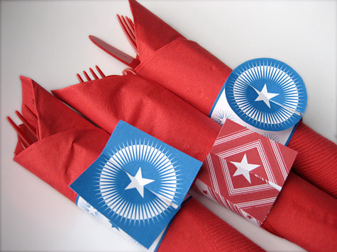 Merriment :: Fourth of July Napkin Rings; Kathy Beymer re-creating Martha's template