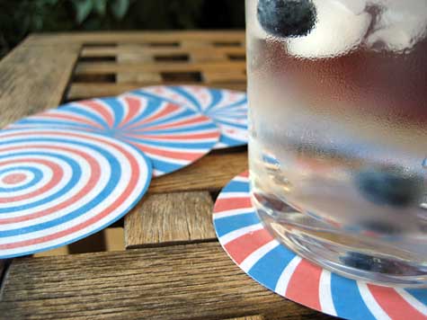 Fourt of July waterproof paper coasters printable template