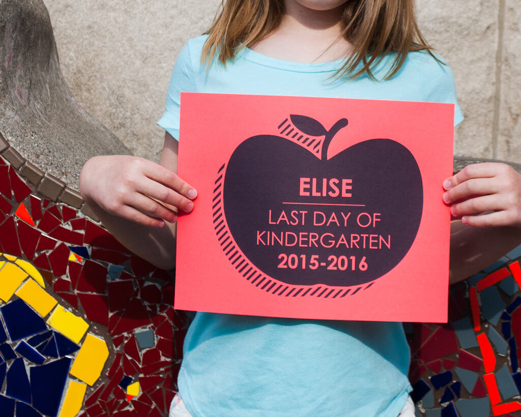 Free Printable Last Day of School Sign with name and grade