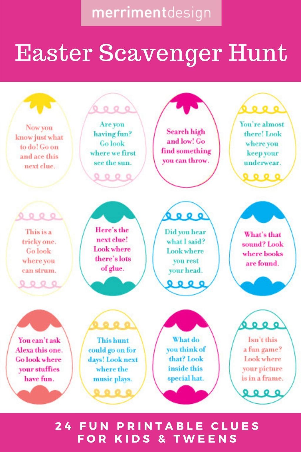 Easter Egg Hunt Clues Printable