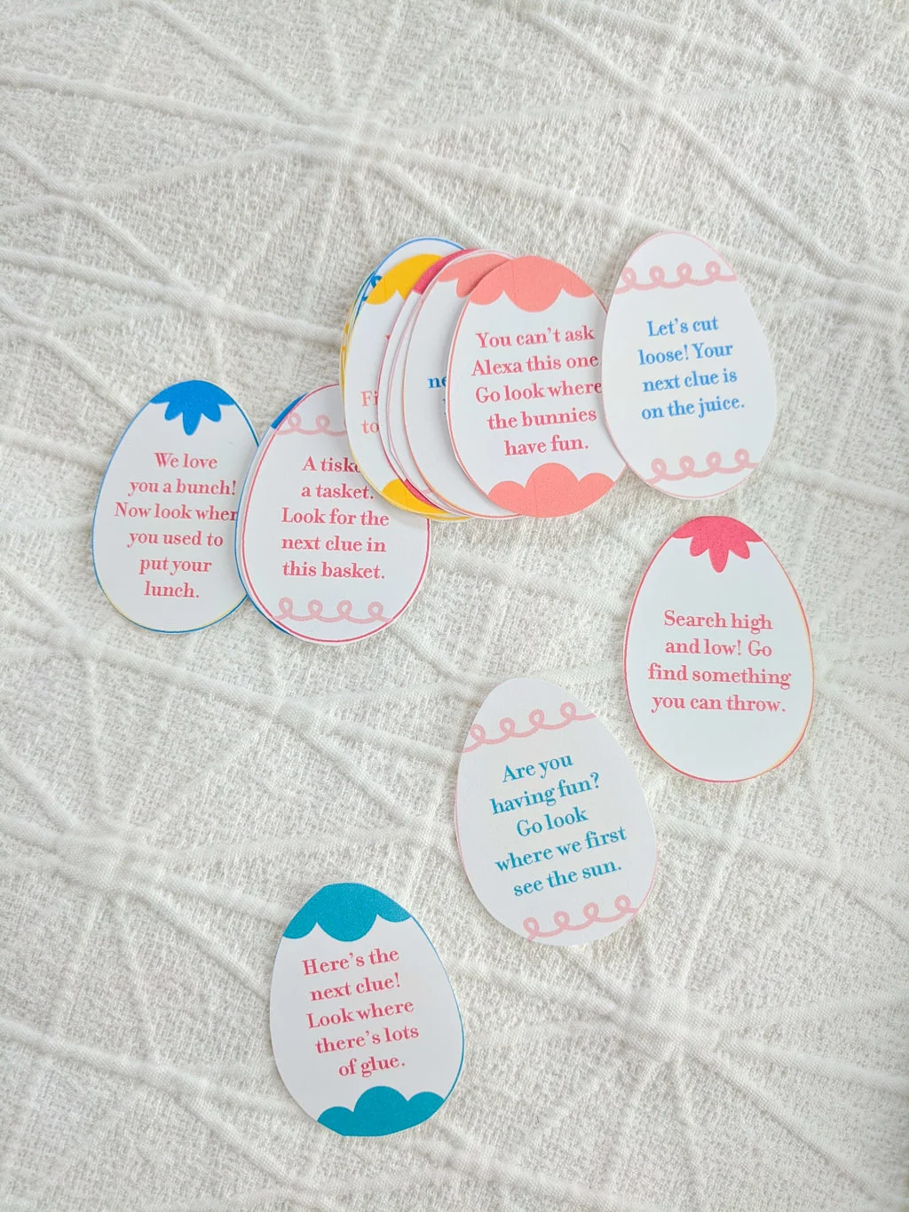 Easter scavenger hunt free printable clues for kids Free printable indoor Easter scavenger hunt clues for kids