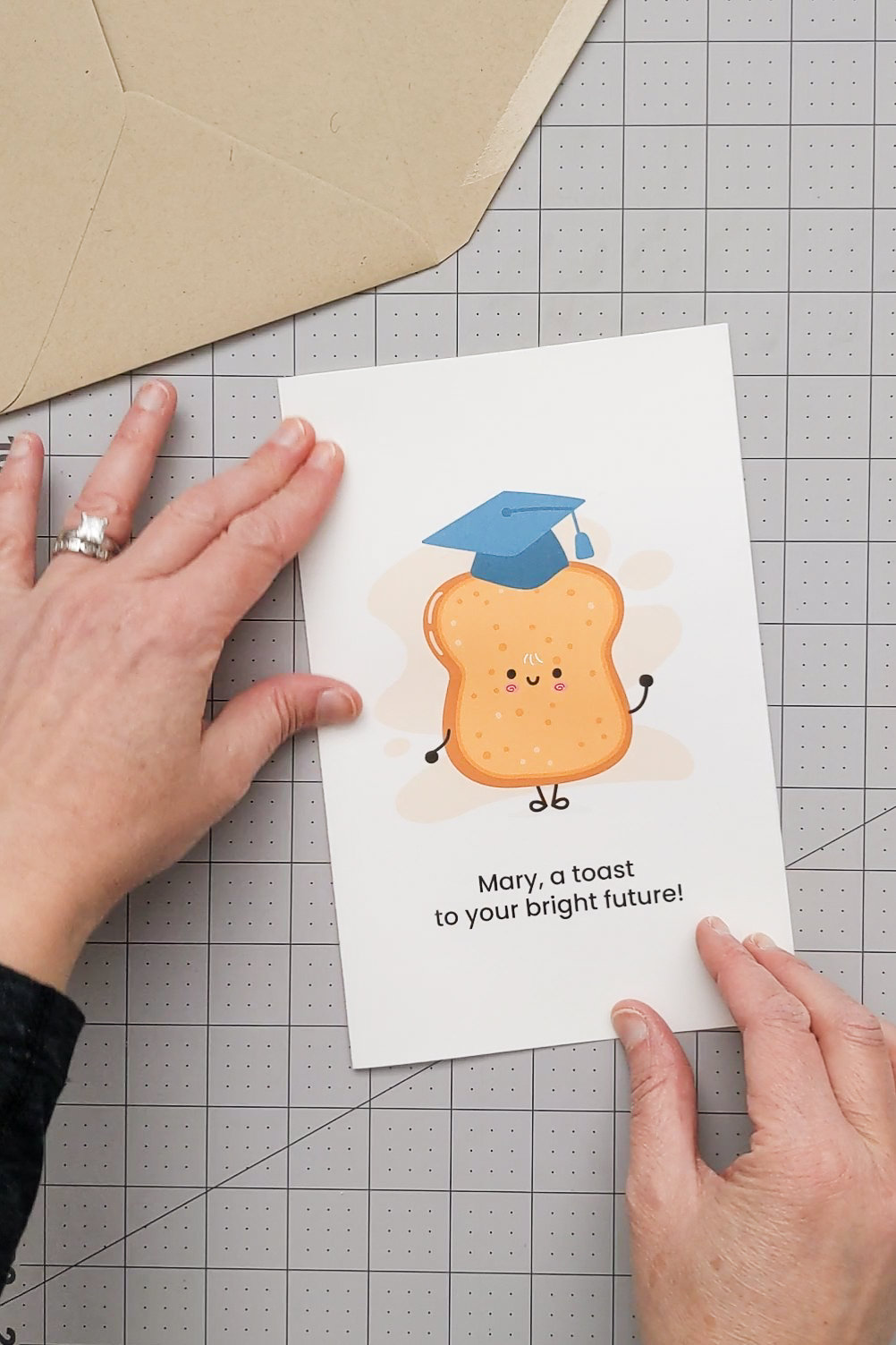 Making a cute and funny handmade graduation card for high school or college graduates