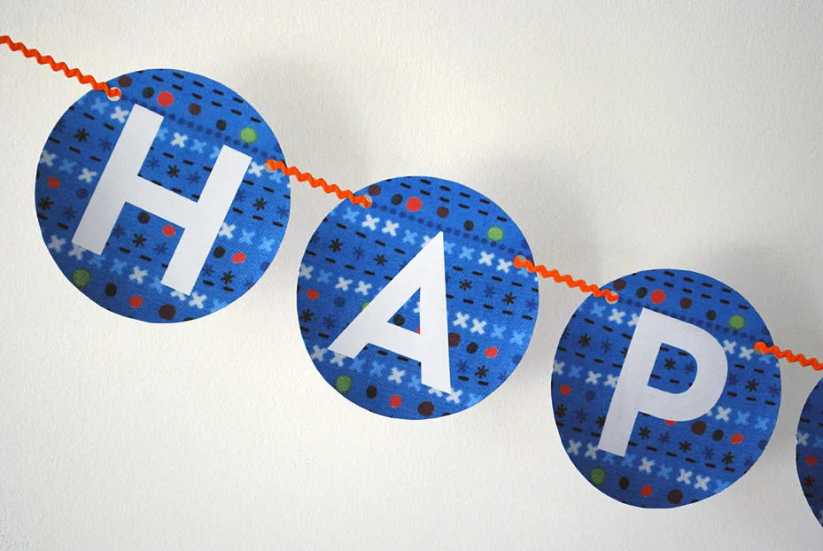 free printable happy birthday banner pdf in blue merriment design