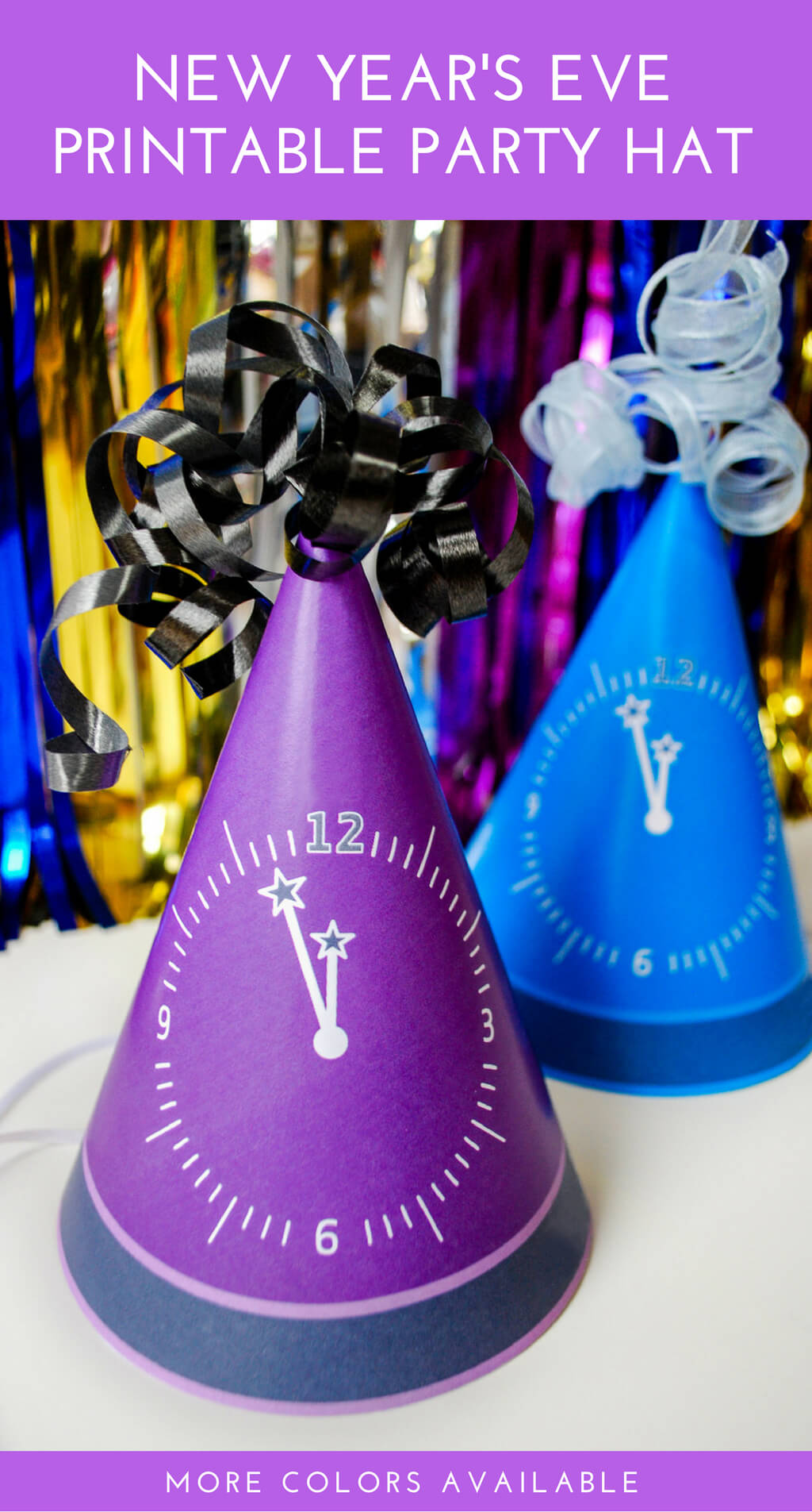 Free printable 2022 New Year's Eve party hats - Merriment Design