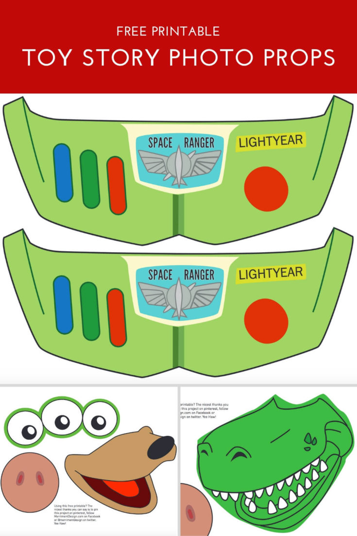 Toy Story Photo Booth Props {free printable PDF} Merriment Design