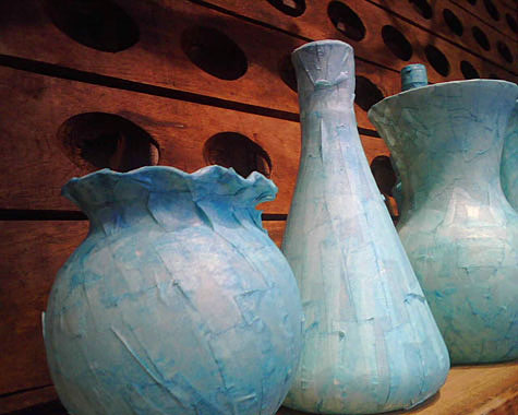 Masking tape vases DIY