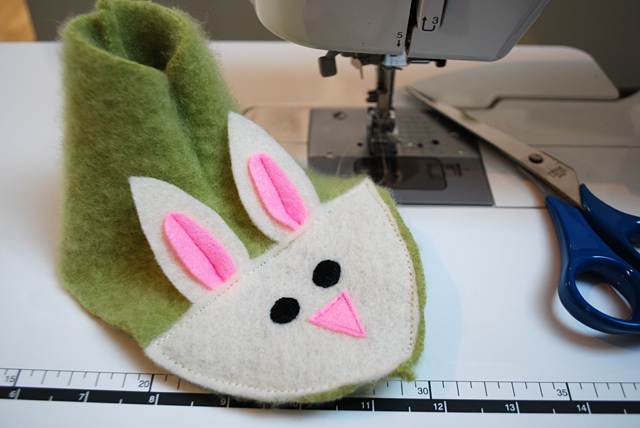 Kid's felted wool bunny slippers free sewing pattern recycled craft ideas