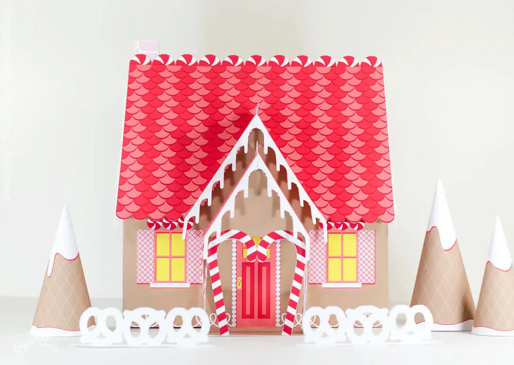 Gingerbread House Paper Doll House Kit