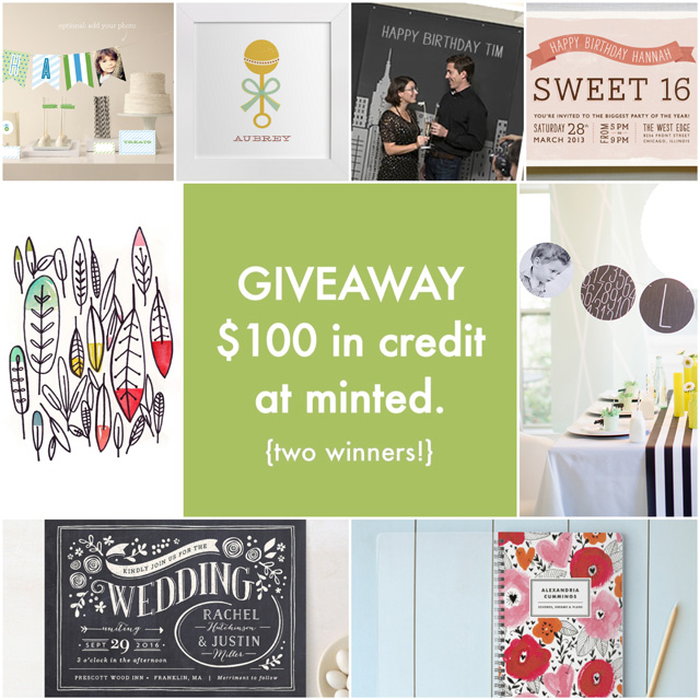 GIVEAWAY: $100 gift card to Minted - two winners!