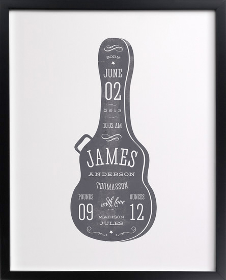 Info guitar case wall art for kids room