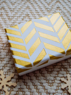 Gold and White Painted Wooden Card Box DIY gift idea