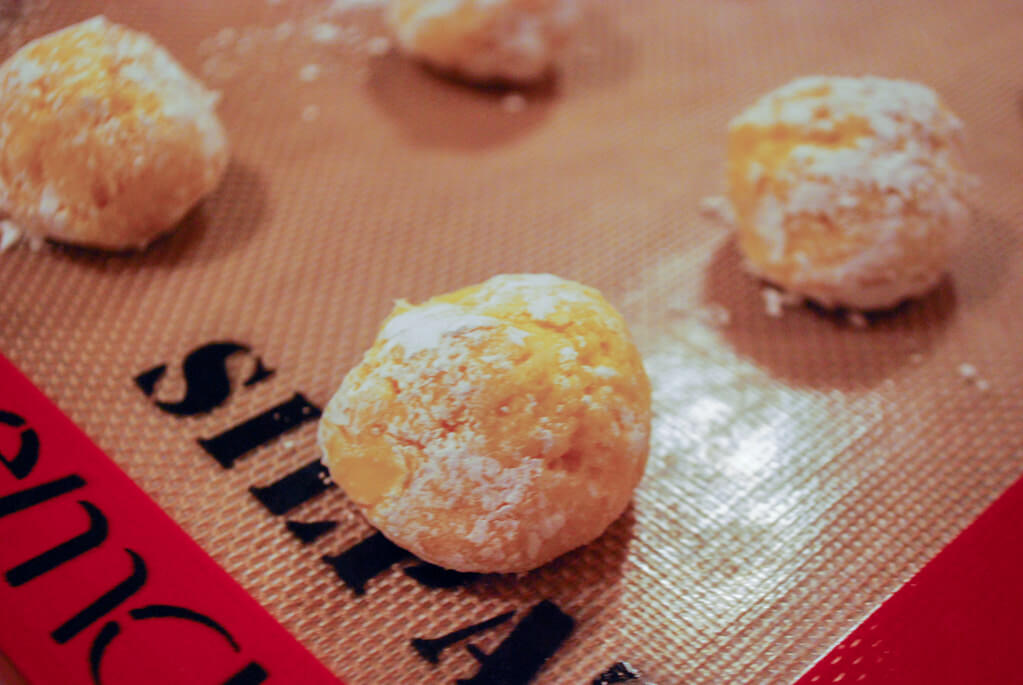 How far to space ooey gooey butter cookies on a cookie sheet