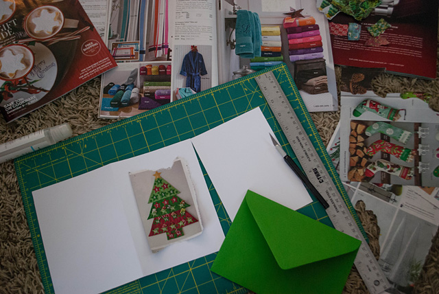 Handmade Christmas Cards from Recycled Magazines