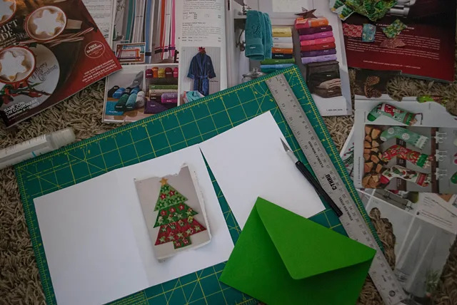 Handmade Christmas Cards from Recycled Magazines