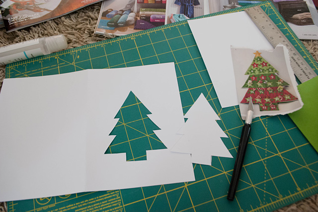 Handmade Christmas Cards from Recycled Magazines