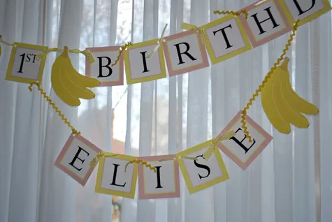 Happy 1st Birthday Banner Free Printable Hanging Sign by Kathy Beymer at Merriment Design