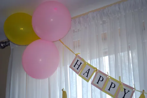 Happy 1st Birthday Banner Free Printable Hanging Sign by Kathy Beymer at Merriment Design