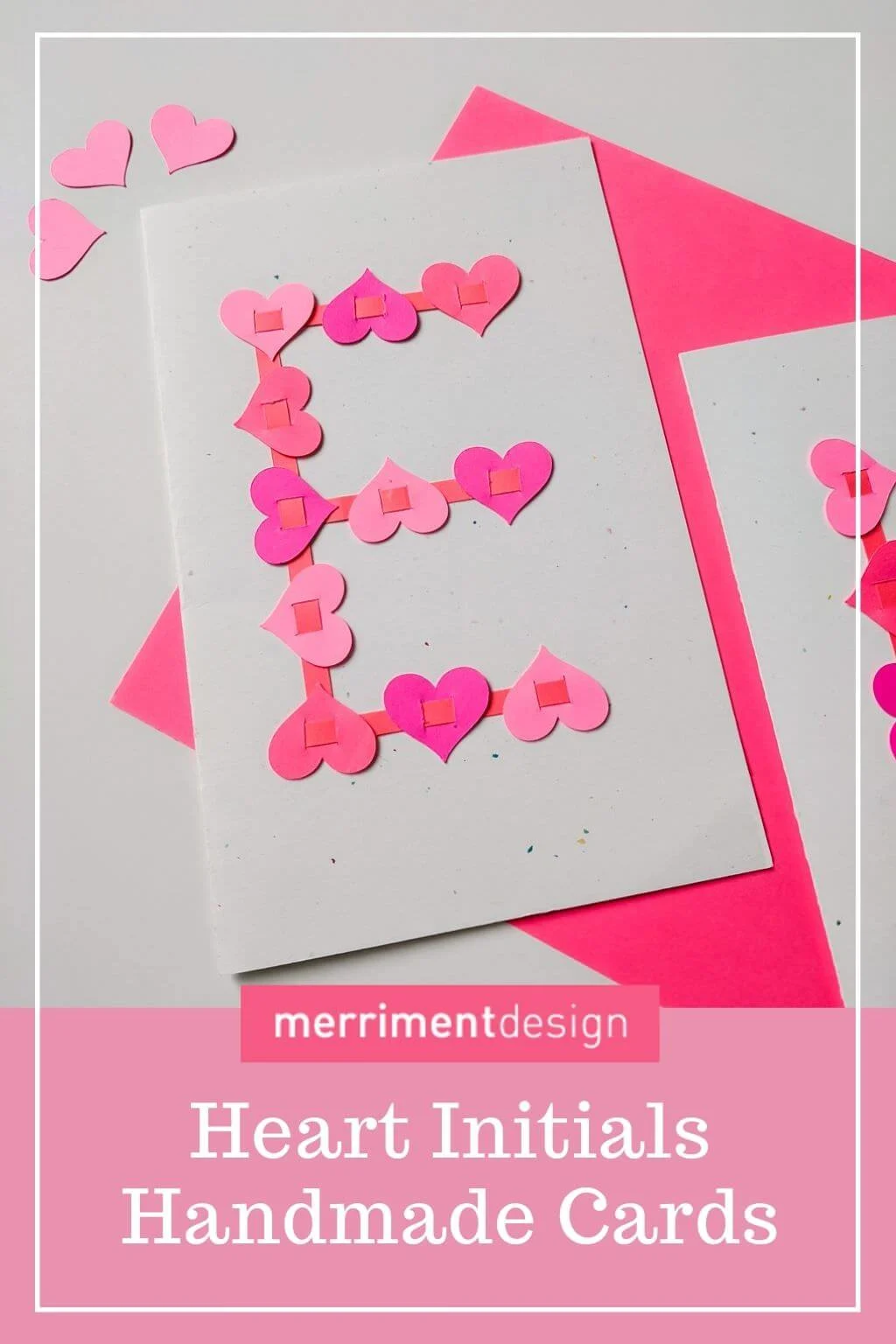 Heart alphabet letter handmade Valentine's Day card or valentines artwork