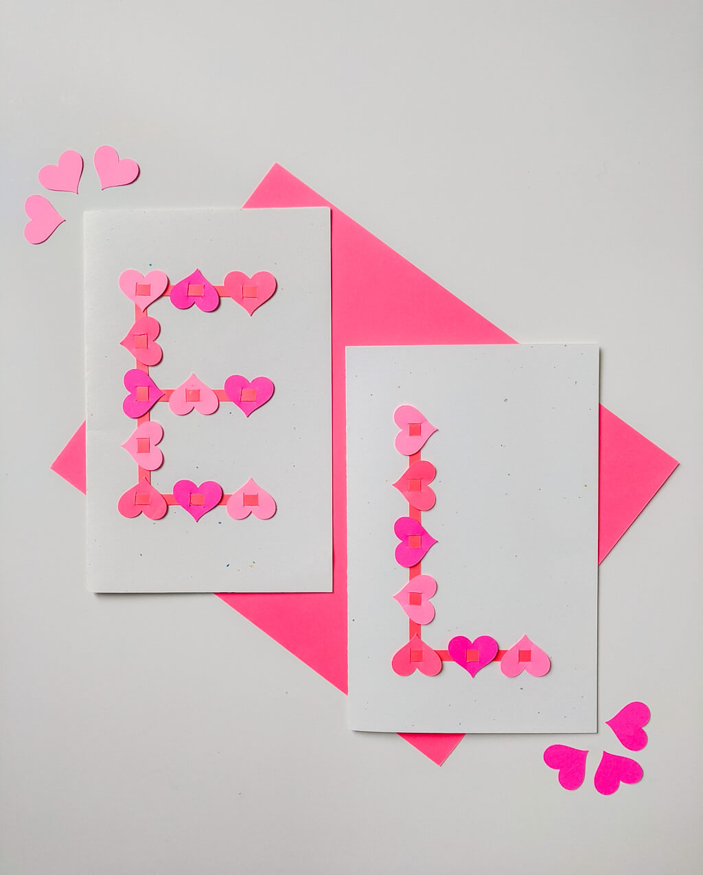 Heart alphabet letter handmade Valentine's Day card or valentines artwork