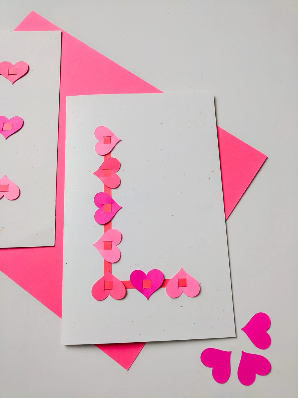 Heart Letter L handmade Valentine's Day card or valentines artwork