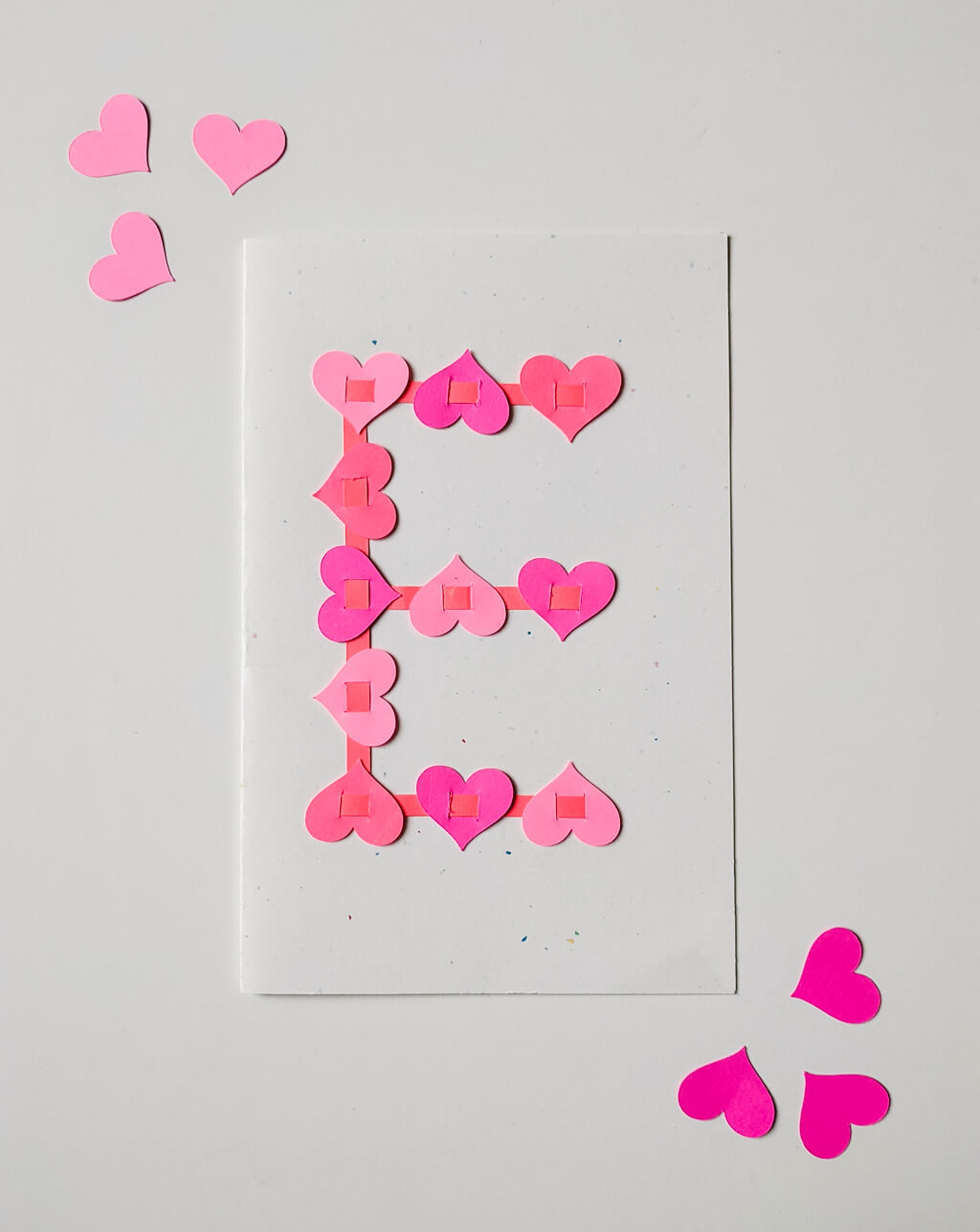 Heart alphabet letters DIY Valentine's Day card - Merriment Design