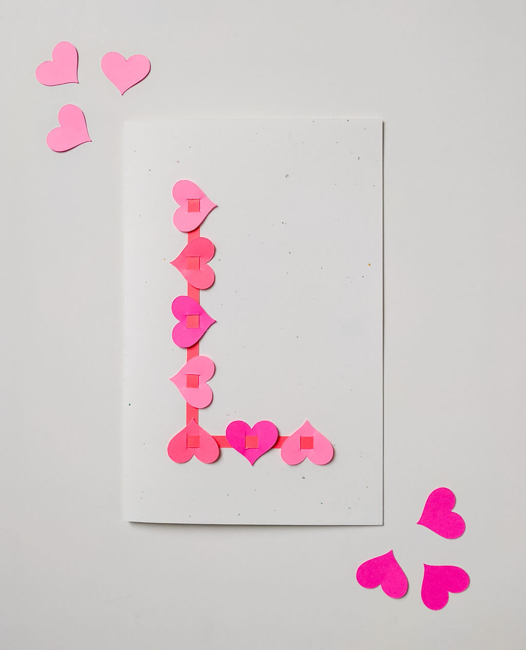 Heart Letter L handmade Valentine's Day card