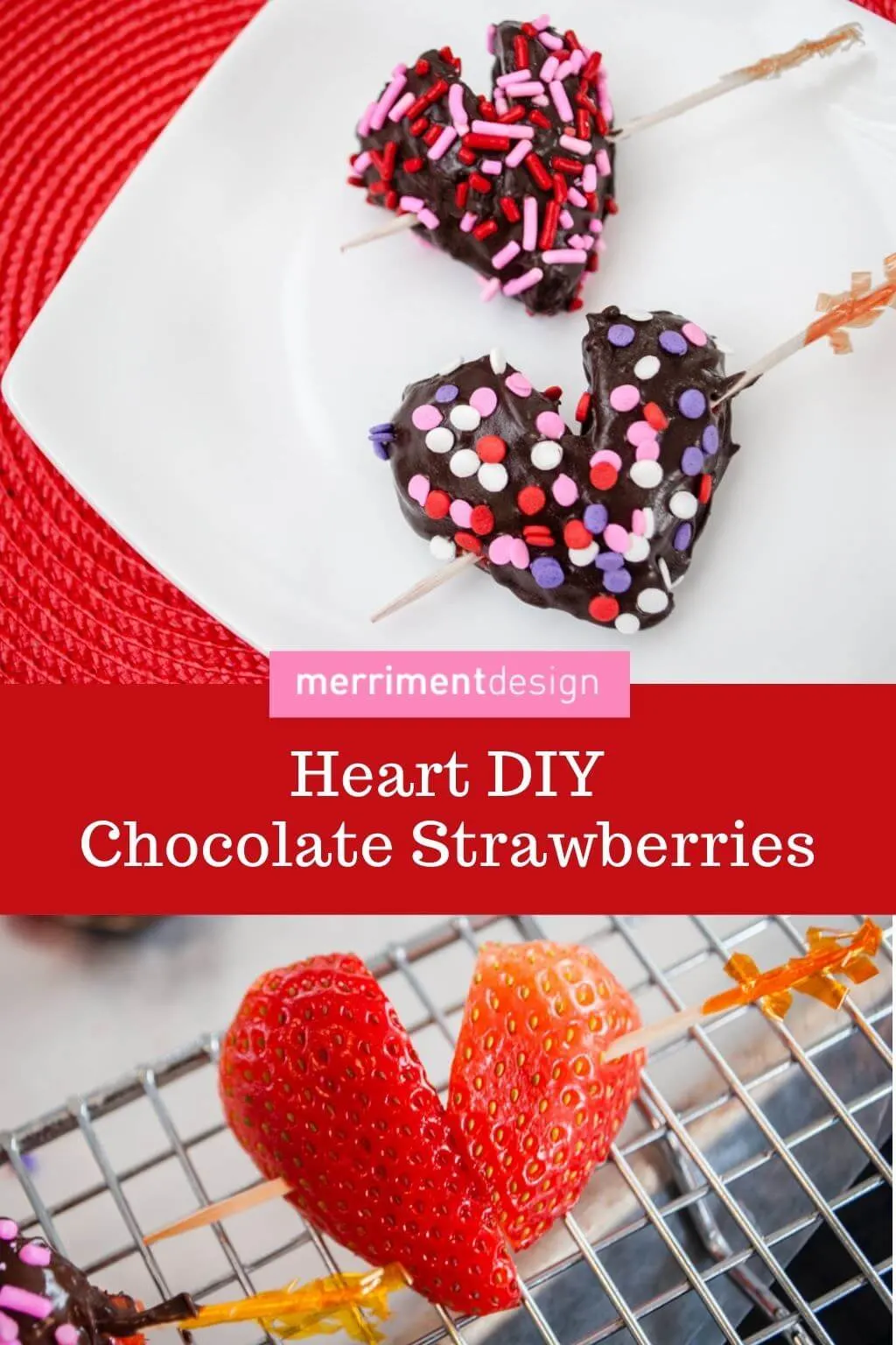 DIY heart-shaped chocolate-covered strawberry hearts
