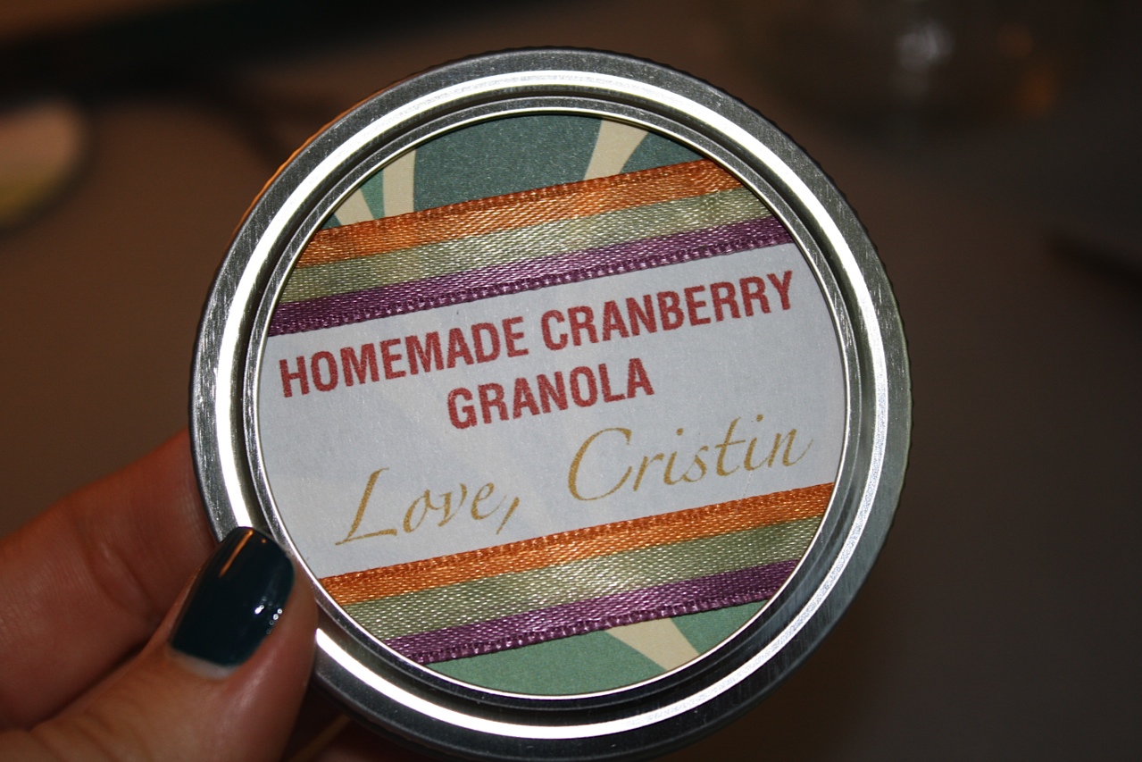 Homemade Cranberry Granola Recipe DIY gift idea