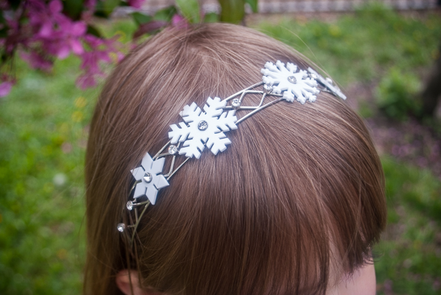 Frozen Elsa Hairband Hairband White Large Snowflake And Marabou Feather Trim 