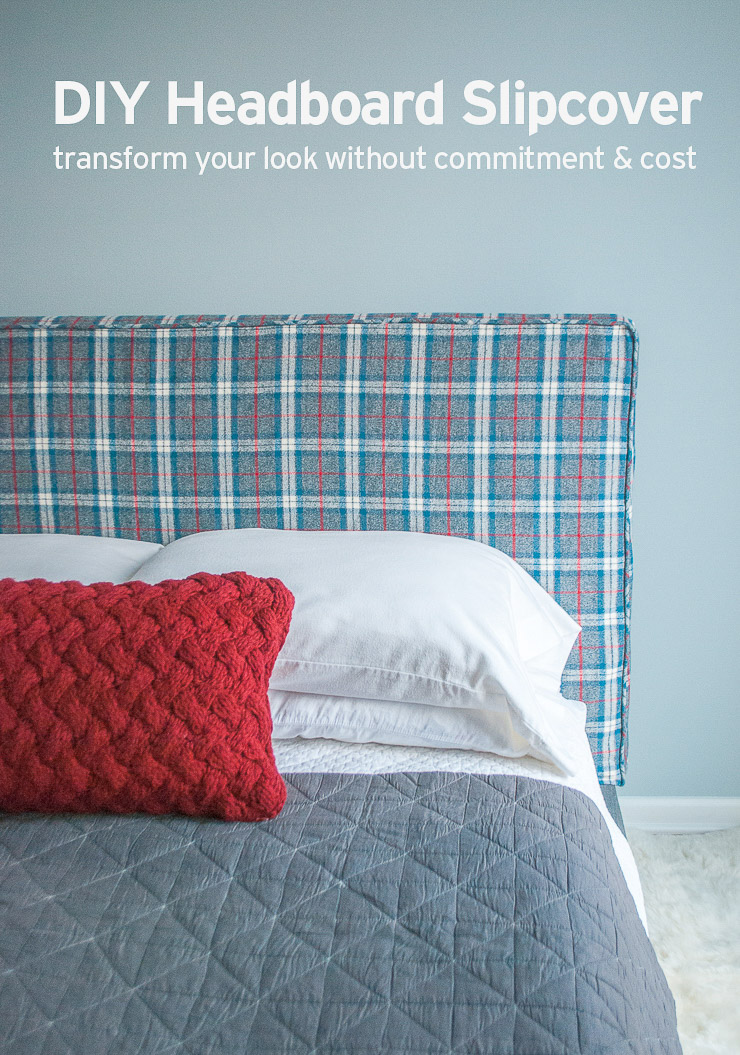 How to Make a Headboard Slipcover with No-Sew Piping (or welting). What a super easy way to change up your bedroom!
