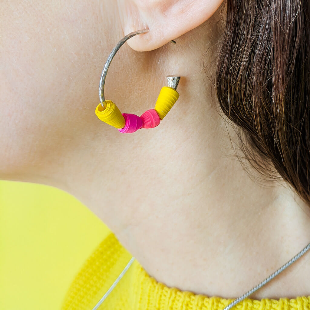 DIY paper bead earrings