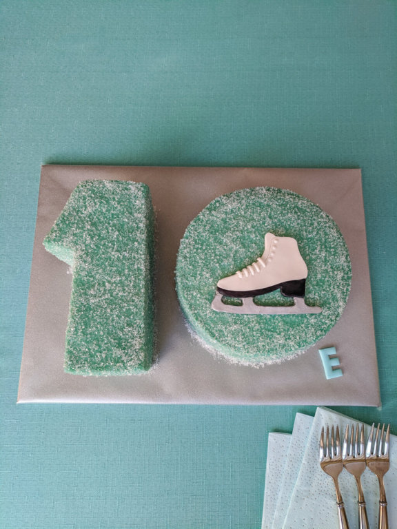 Ice Skating Cake with Ice Skate Topper Template - Merriment Design