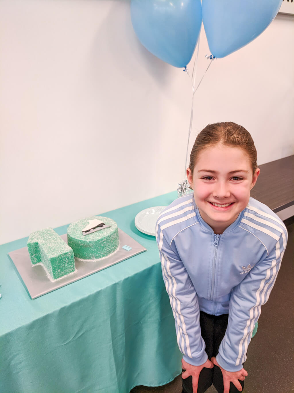 Elise with her 10th birthday cake