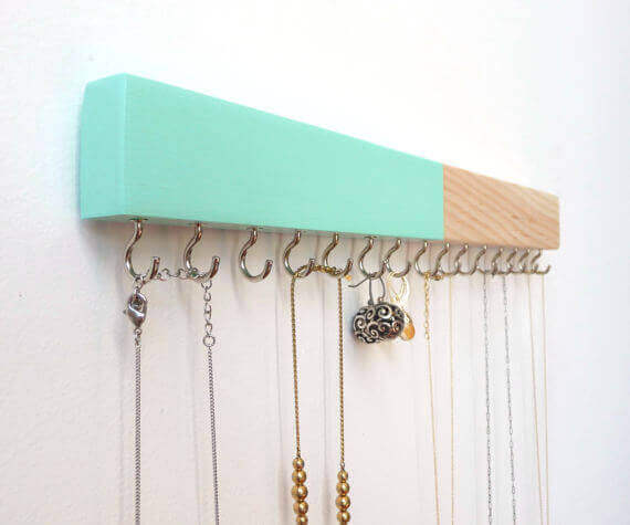 DIY Hook Hanger for Jewelry Organization - Muslin and Merlot